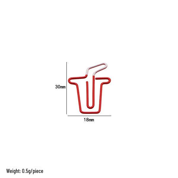 Creative Two-Color Food-Shaped Metal Paper Clips for Office Organization