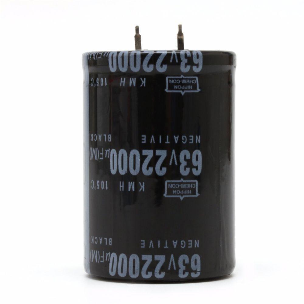 Black Electronic Components Electrolytic Capacitor Inline Capacitor 63V 22000UF Amplifier Sound