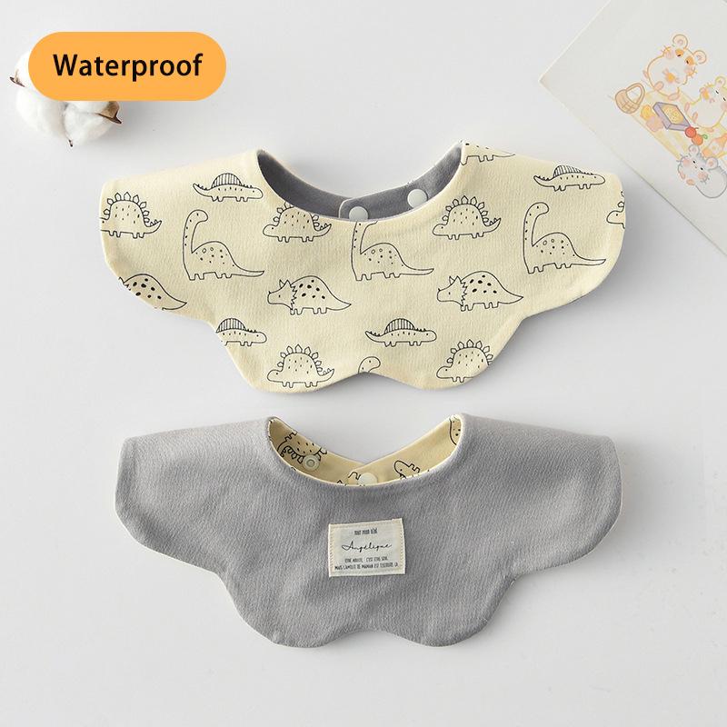 New Waterproof Two-sided Usable Baby Feeding Drool Bib Infants Wave Petal Saliva Towel Soft Burp Cloth For Toddler Kids Bibs