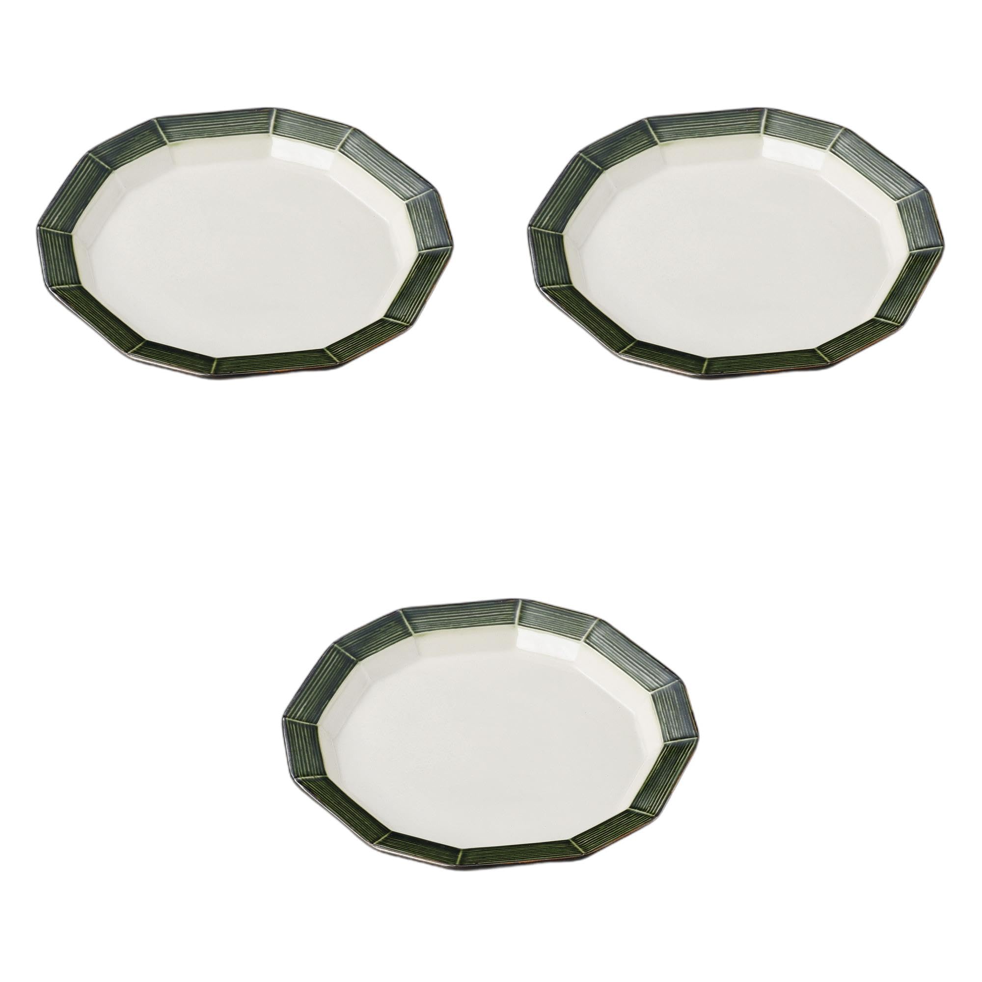 

Set of 3 Oribe Lacquered Dodecagonal Plates x Ceramic Plates by Setomonohonpo (Large) [21.2 2.3 cm] Medium-sized