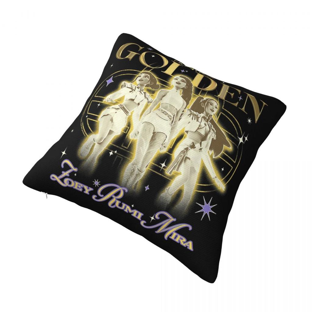 Huntrix Golden Zoey Rumi Mira KPop Dämonenjäger Kissenbezug Weicher Kissenbezug Dekorative Kissenhülle Zuhause Quadratisch 18''