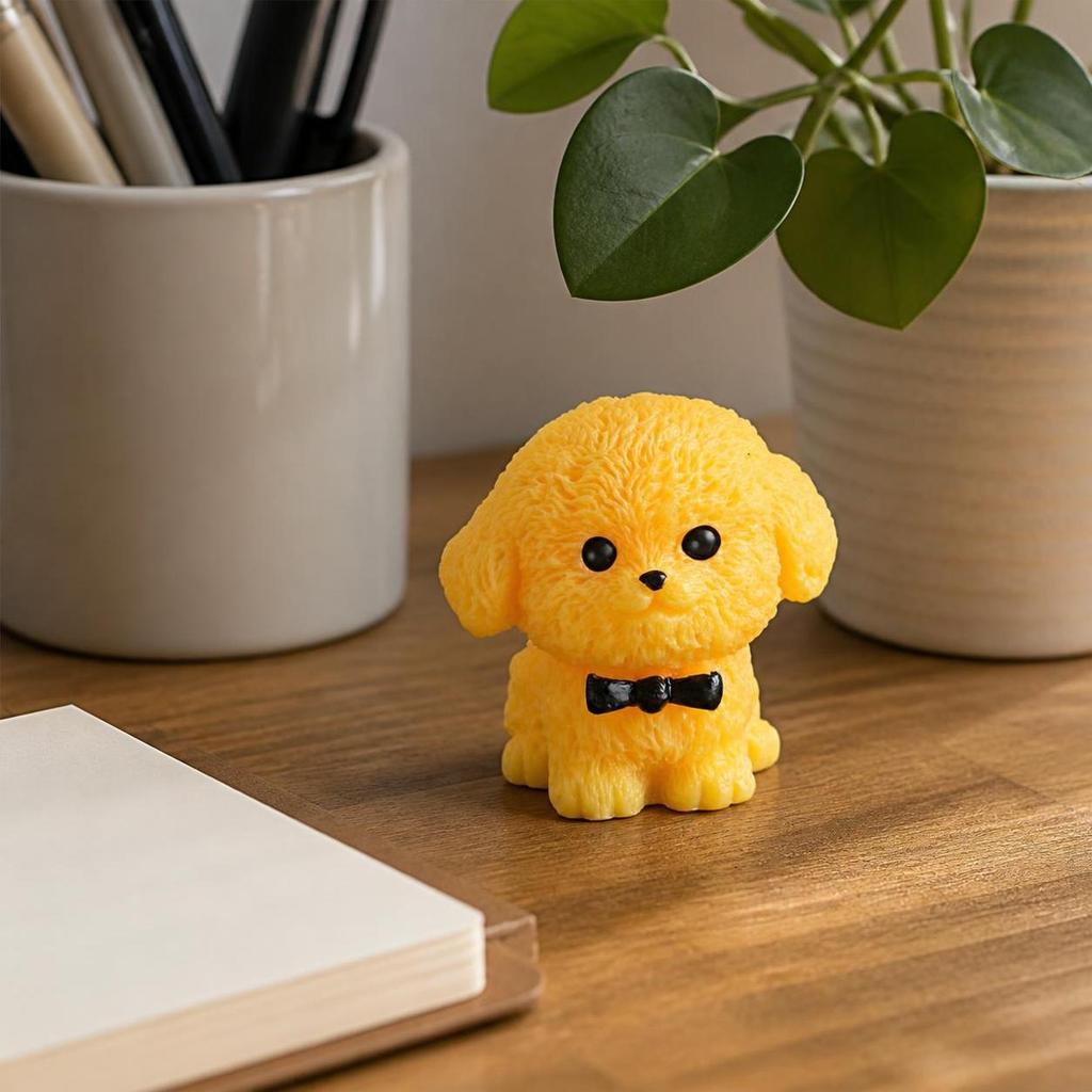 Miniature Dog Figurine Desktop Ornament Cute Corgi, Golden Retriever, Maltese, Chow Models