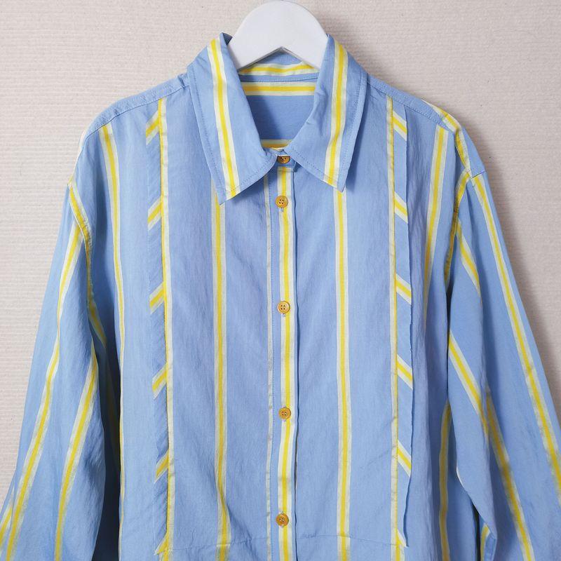 Export Export Original Order Leftover Stock Color Stripes Long Sleeves Shirt Women's Western Style All-Matching Casual Tops Spring New Sunscreen