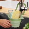 Kitchen Sink Strainer Basket Wall-mounted Waste Collector Foldable Pour-over Faucet Hanging Rack for Kitchen Salad Berry Mixing