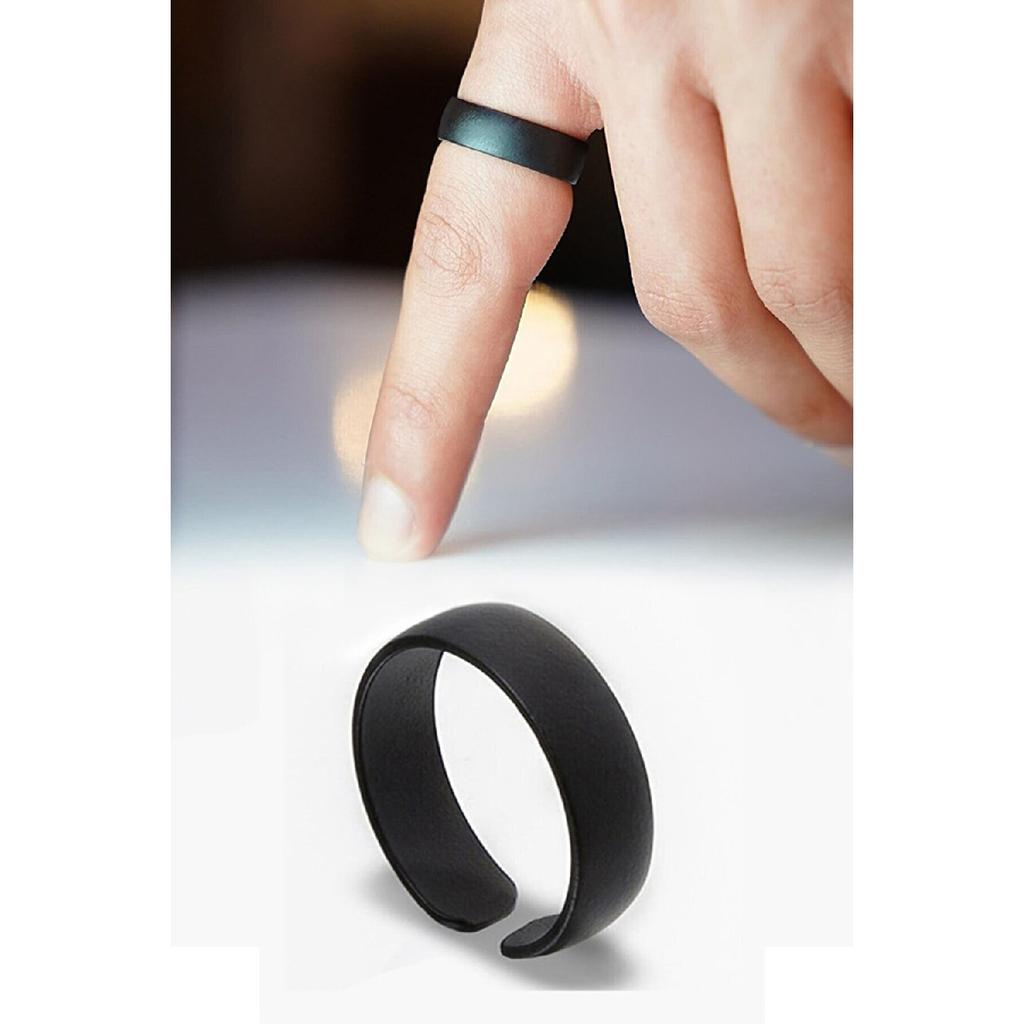 Matte Black Plain Wedding Ring Knight Adjustable Ring