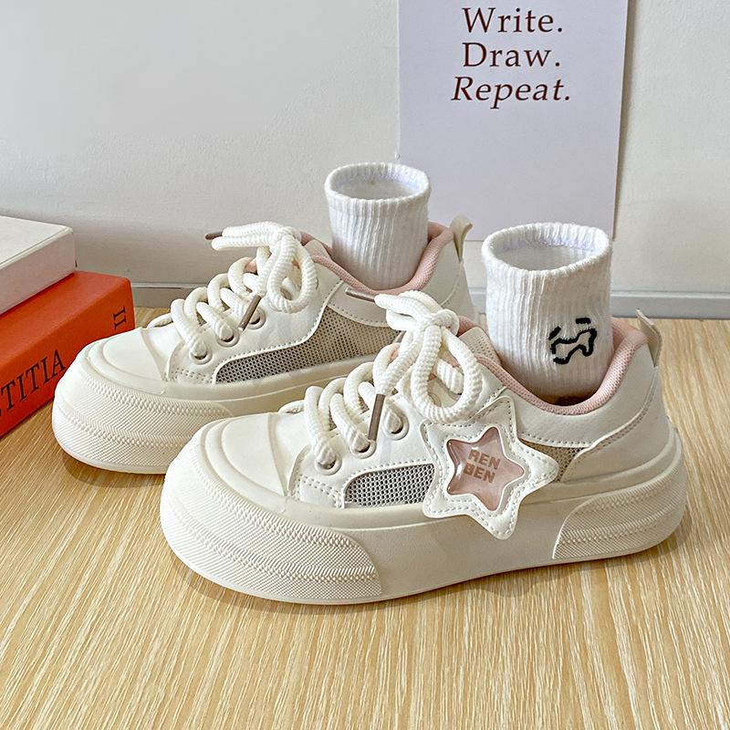 

Mesh breathable mesh shoes women s 2025 summer new student versatile casual lightweight super soft little white shoes thick baseplate shoes 40