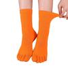 Women's Five-Toe Mid-Calf Split-Toe Socks: Solid Color, Sweat-Wicking, Cute, for Spring, Autumn, Winter