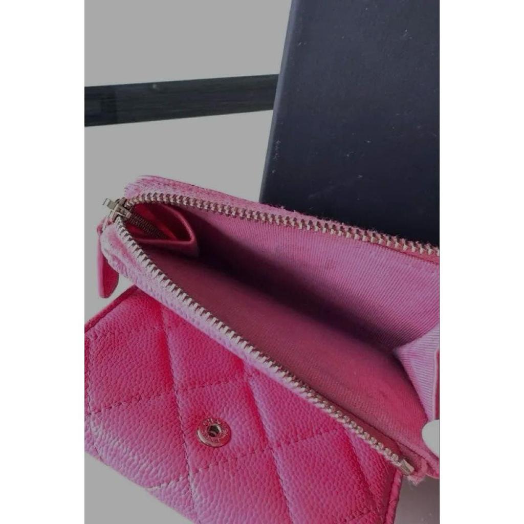 Used CHANEL Pink Quilted Wallet