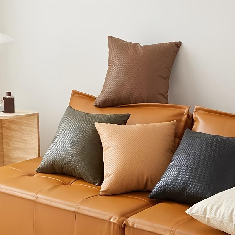 Faux Leather Throw Pillow Covers, For Home Decor, High-end Living Room Decor, Car Decor And Other Multi-scene Decor,45*45cm(Pillow Core Not Included)