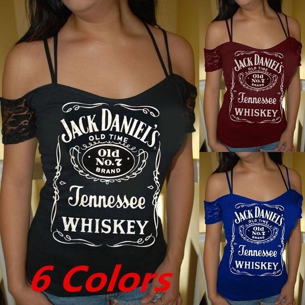 Sexy Summer Casual Loose Blouse For Women Off Shoulder Beach Tops With Letter Print And Lace Sleeves