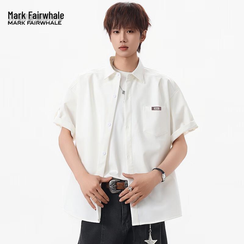 MARK FAIRWHALE Men s Casual Short Sleeve Shirt M