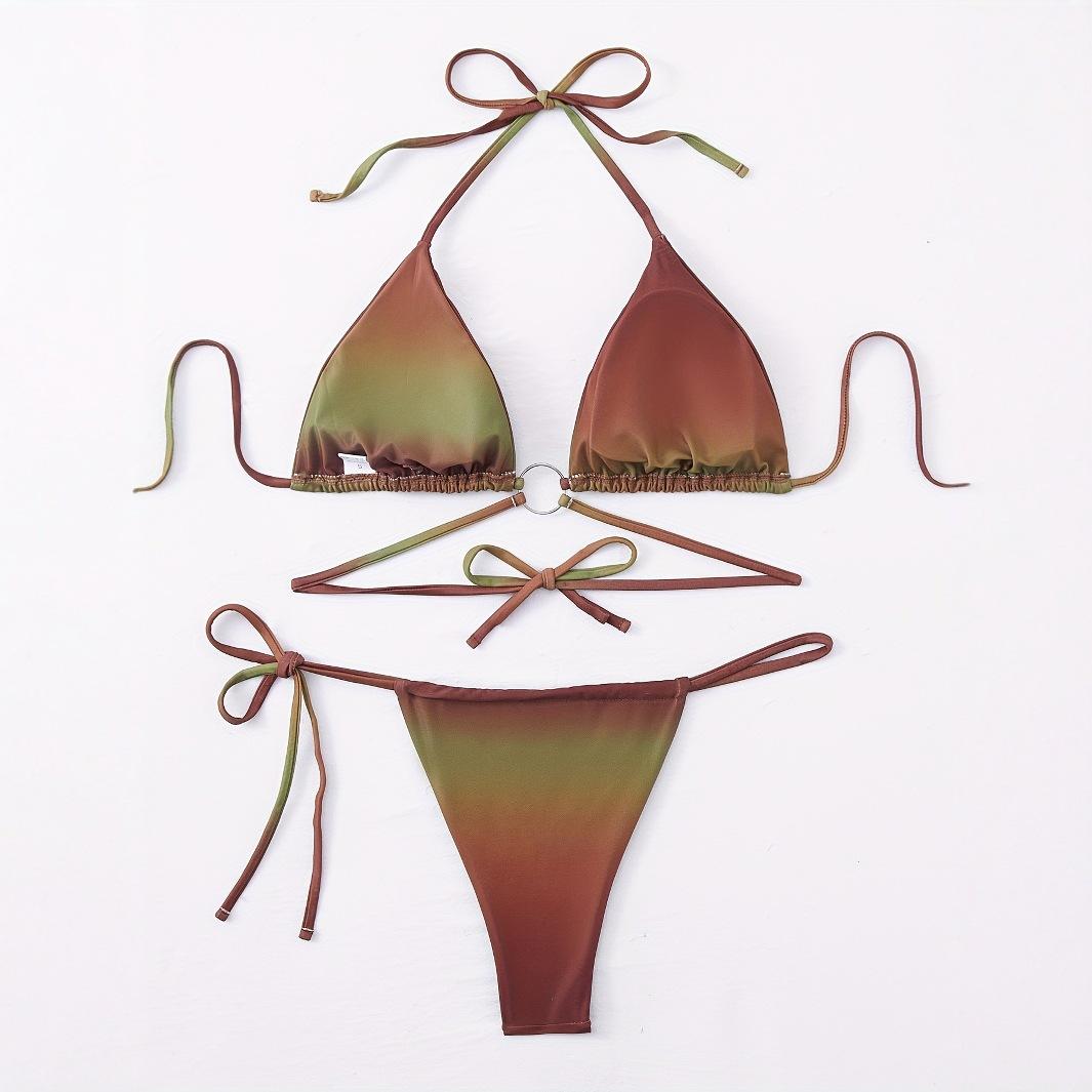

[New split swimsuit for women] multi-color high-waisted briefs are sexy XL