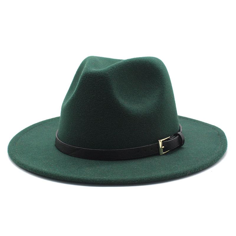 Hat Men'S And Women'S Jazz Hat Quarterly British Retro Belt White Top Hat Woolen Gentleman'S Hat