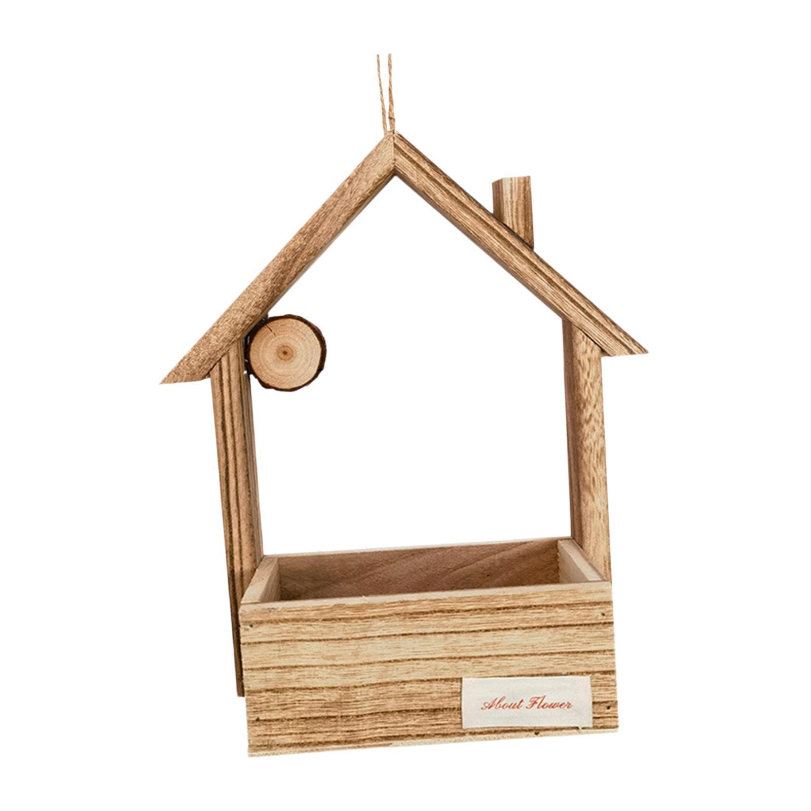 

Деревянная кормушка для птиц, контейнер для еды для птиц, устойчивая к погодным условиям, декоративная оконная кормушка для птиц с насестом для попугаев ара Кардинал