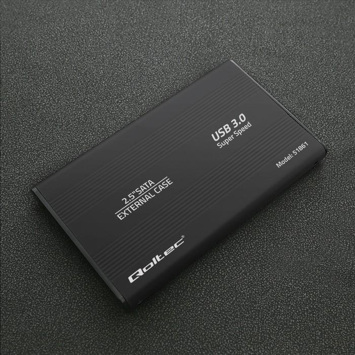 Qoltec Aluminum Case | HDD SSD 2.5" SATA3 | USB 3.0 | Blue