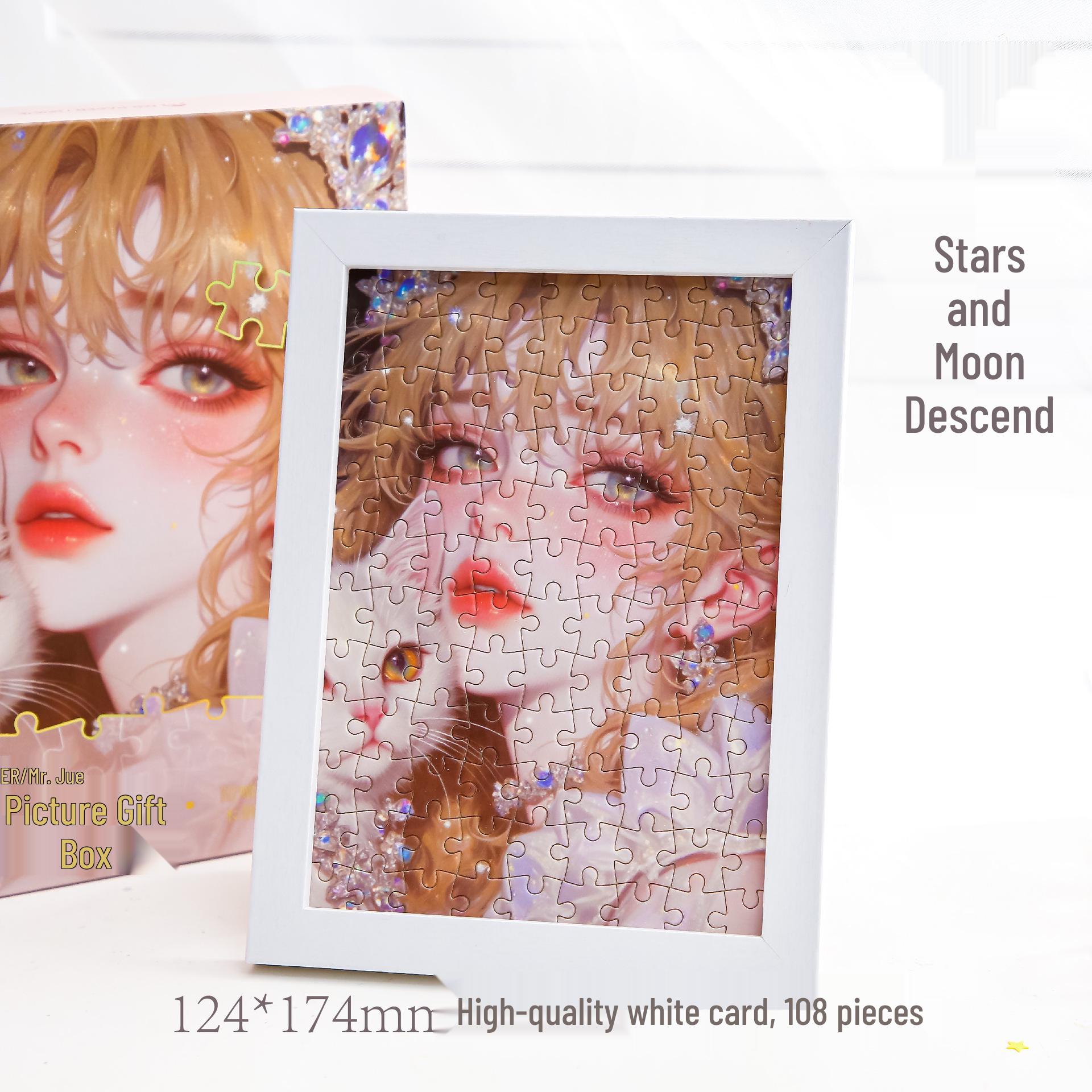 Mr. Paper Puzzle: Romantic Girl and Cat DIY Desktop Decoration Gift Box