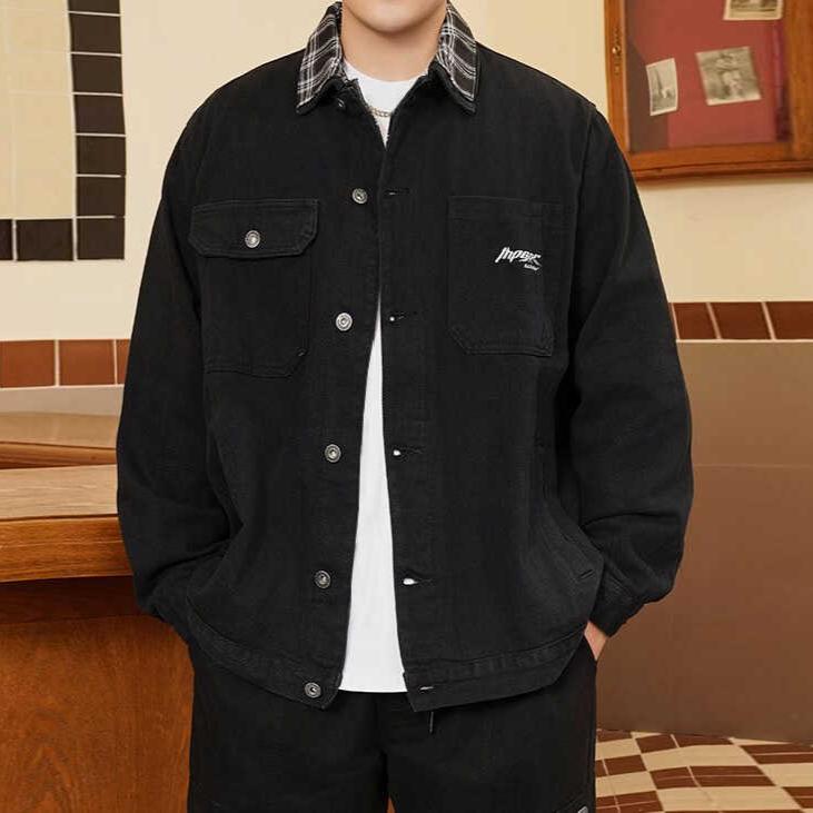 

Embroidery plus size men s soft high-quality fabric windproof warm jacket fashionable versatile casual sports lightweight jacket 8XL чорний