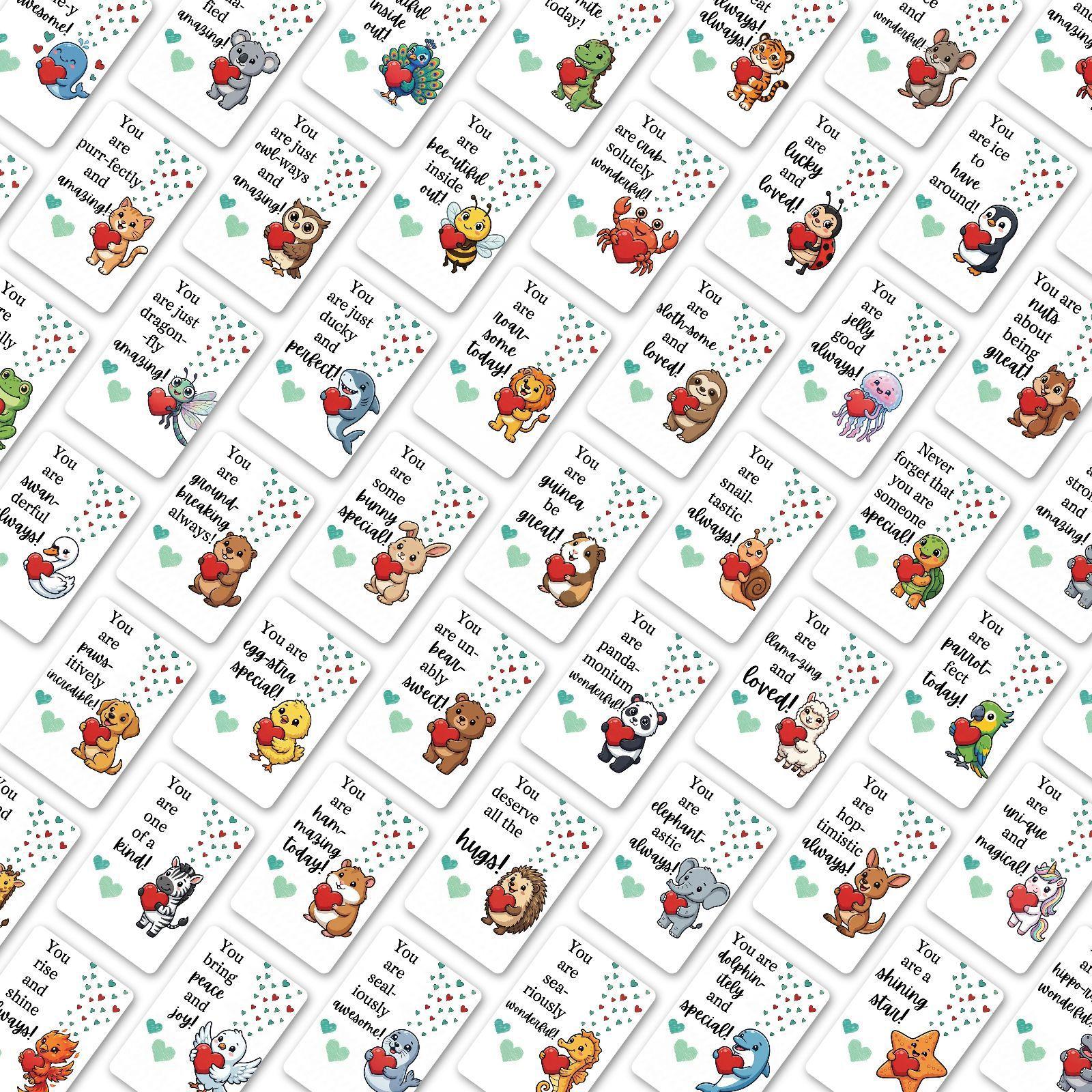 

54 Cartoons Positive Energy Inspiring Text Postcards Simple Inspiring Text Cards RXHB0021