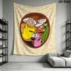 Courage the Cowardly Dog Wall Tapestry Aesthetic Wall Hanging Printed Fabric Blanket Decorative Tapestries for Bedroom Living Room Home Decor
