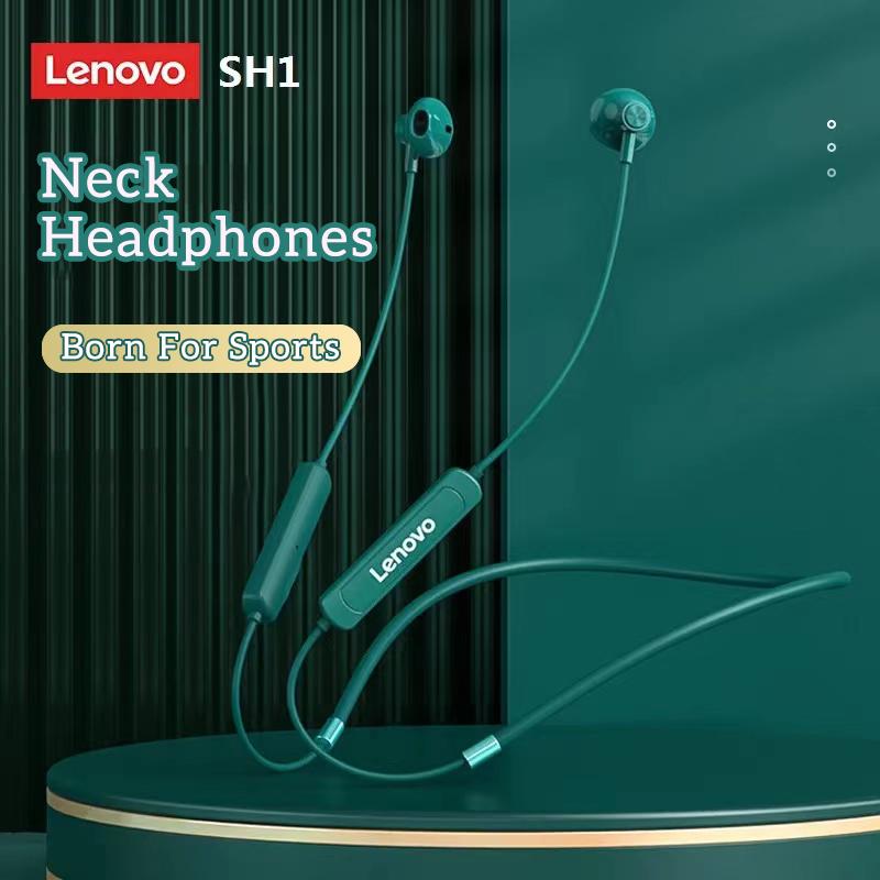 

Lenovo SH1 Беспроводные наушники Bluetooth 5,0 Чип HIFI Качество звука IPX5 Водонепроницаемая спортивная гарнитура Наушники с магнитным шейным ремешком