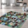 Non Slip Crawling Mat for Babies City Traffic Play Kids, 130x100cm Car Road Scene Toy Carpet Cars Rug with Signs, Foldable PVC Floor Bedroom