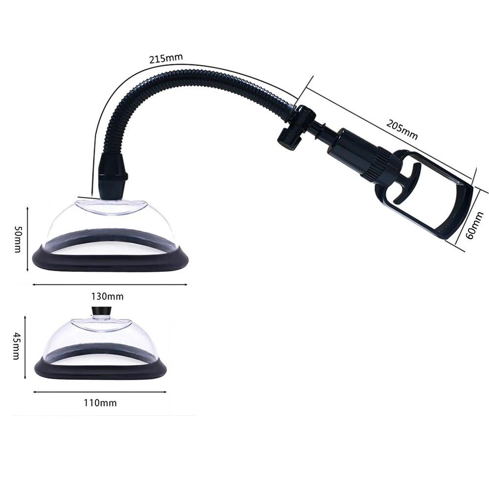 Female Manual Vacuum Pump, Clitoral and Vaginal Inhaler, Breast Massage, Nipple Stimulator, Enlarged Manual Pump Cover, Adult Se