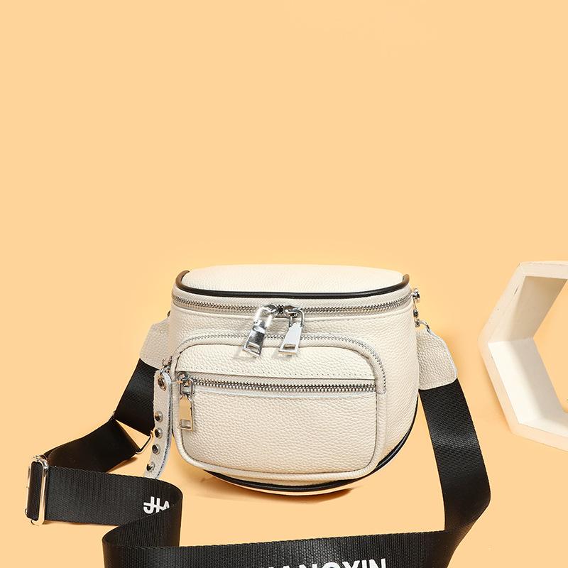 Leather Small Bag, Saddle Bag, Fashionable Black Messenger Bag, First Layer Cowhide Shoulder Bag For Women