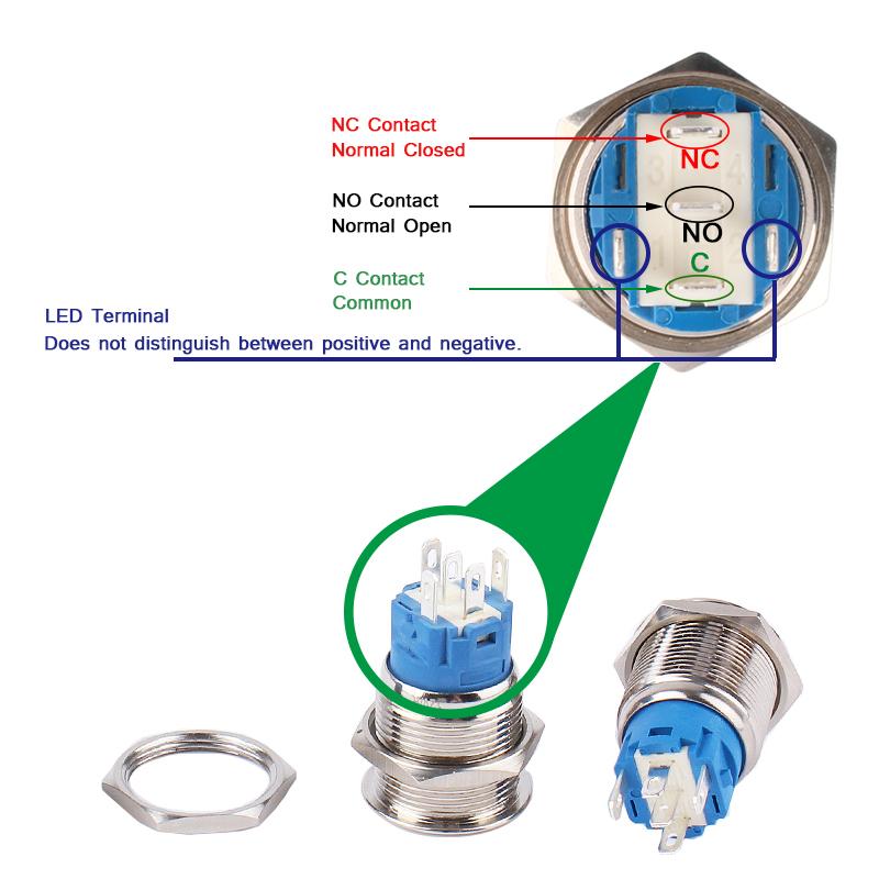 19/22mm Metal Push Button Switches reset Momentary Nickel-Plated Brass Oxidized Aluminum Enginee Stop start for Car Machine 3