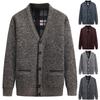 Cardigan Sweaters For Men Casual Shawl Long Sleeve Plush Thickening V-neck Knited Sweaters