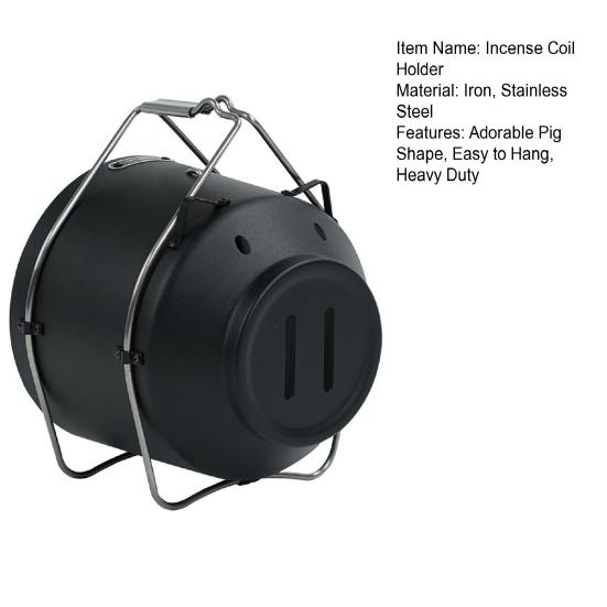 Outdoor Pig Incense Coil Holder Repellent Spiral Incense Hanger Stand Portable Camping Hanging Incense Burner Box Decoration