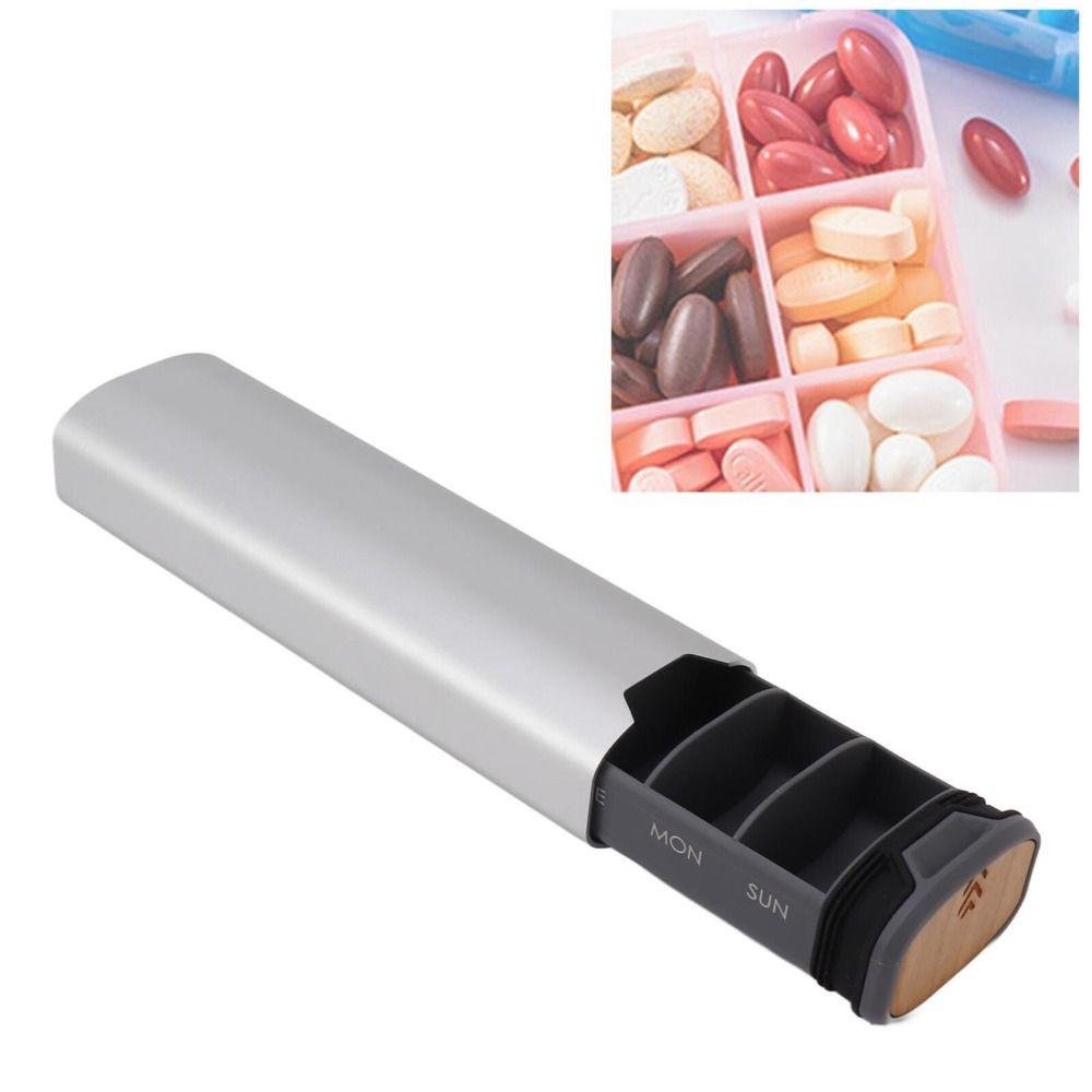 Organizator de pastile săptămânal de mare capacitate, 7 zile, cu compartiment pentru pastile, cutie de călătorie
