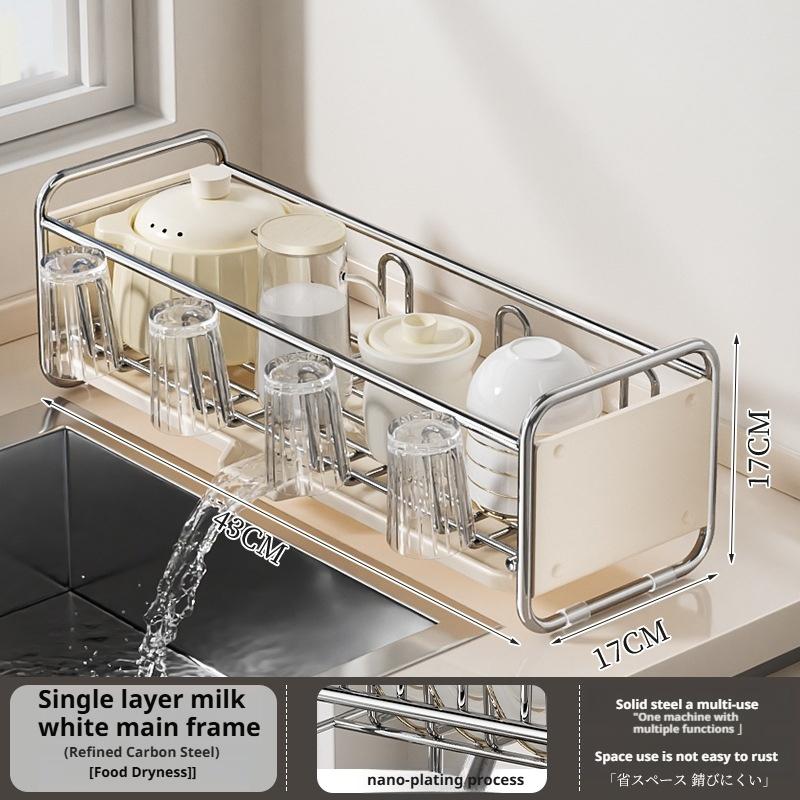 

Dish Drying Rack Chopstick Stand Kitchen Bowl Dishes Draining Basket Narrow Cup Holder Over Sink Drainer Draining Shelf Rack