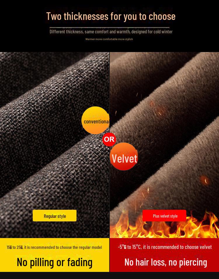 Men's Chenille Velvet Elastic Waist Casual Pants - Thick, Brushed Wool, Loose Fit for Autumn/Winter