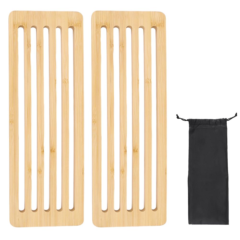 2Pcs Bamboo Tea Tray with Storage Bag Portable Cutting Board Bamboo Chopping Board for Serving Wood Decorative Table Cup Storage