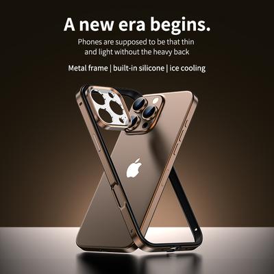 Aluminum Alloy Frame Luxury Slim Case For iPhone 16 Plus 15 Pro Max 14 Pro 13 Shockproof Inner Silicone Phone Cover
