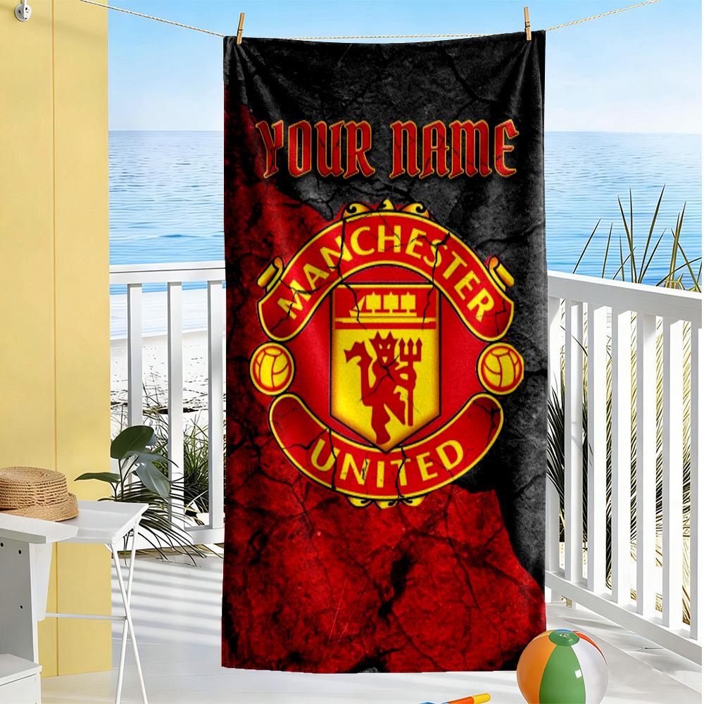 Manchester Personalized Text Beach Towel Super Soft Microfiber Quickdry Fabric Portable for SwimmingBeachCamping Travel Beach AccessoriesGym