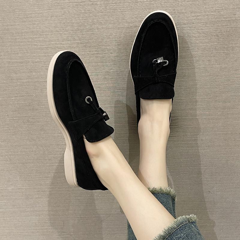 Women Flat Shoes 2025 Summer Suede Slip on Luxury Women's Casual Shoe Retro Light Ladies Walking Fashion Female Loafers Sneakers