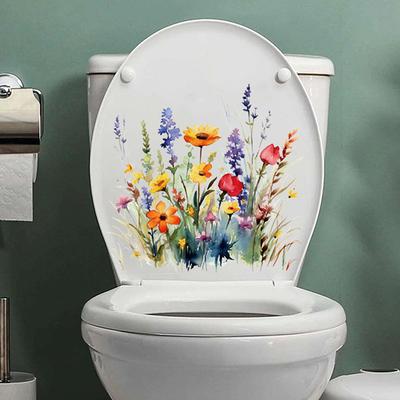 Various Green Plants Flowers Wall Sticker Bathroom Toilet Decor Decals Living Room Cabinet Home Decoration Self Adhesive Mural