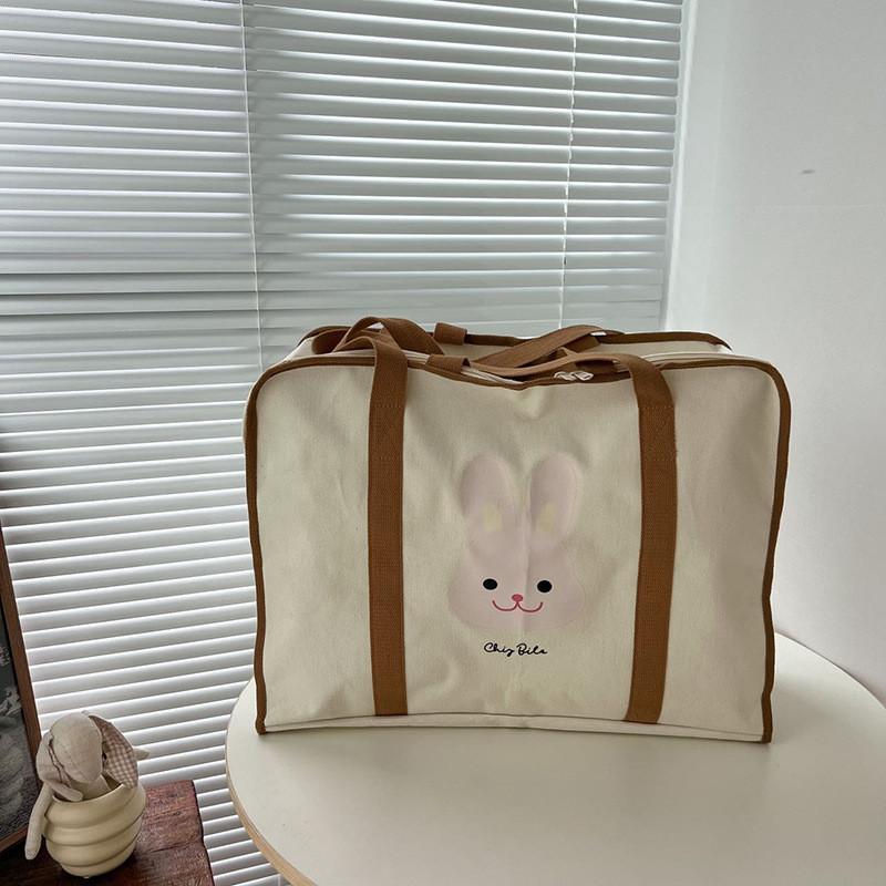 Adorable Large Capacity Canvas Bag Featuring Cute Bear Design Perfect For Kids Storage
