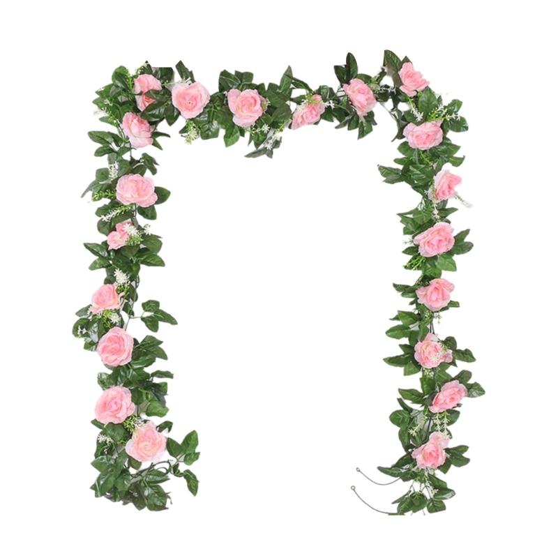 

Artificial Rose Flower Vine Hanging Plant 7.21FT Long for Wedding Decoration Bedroom Living Room Outdoor and Indoor светло-розовый