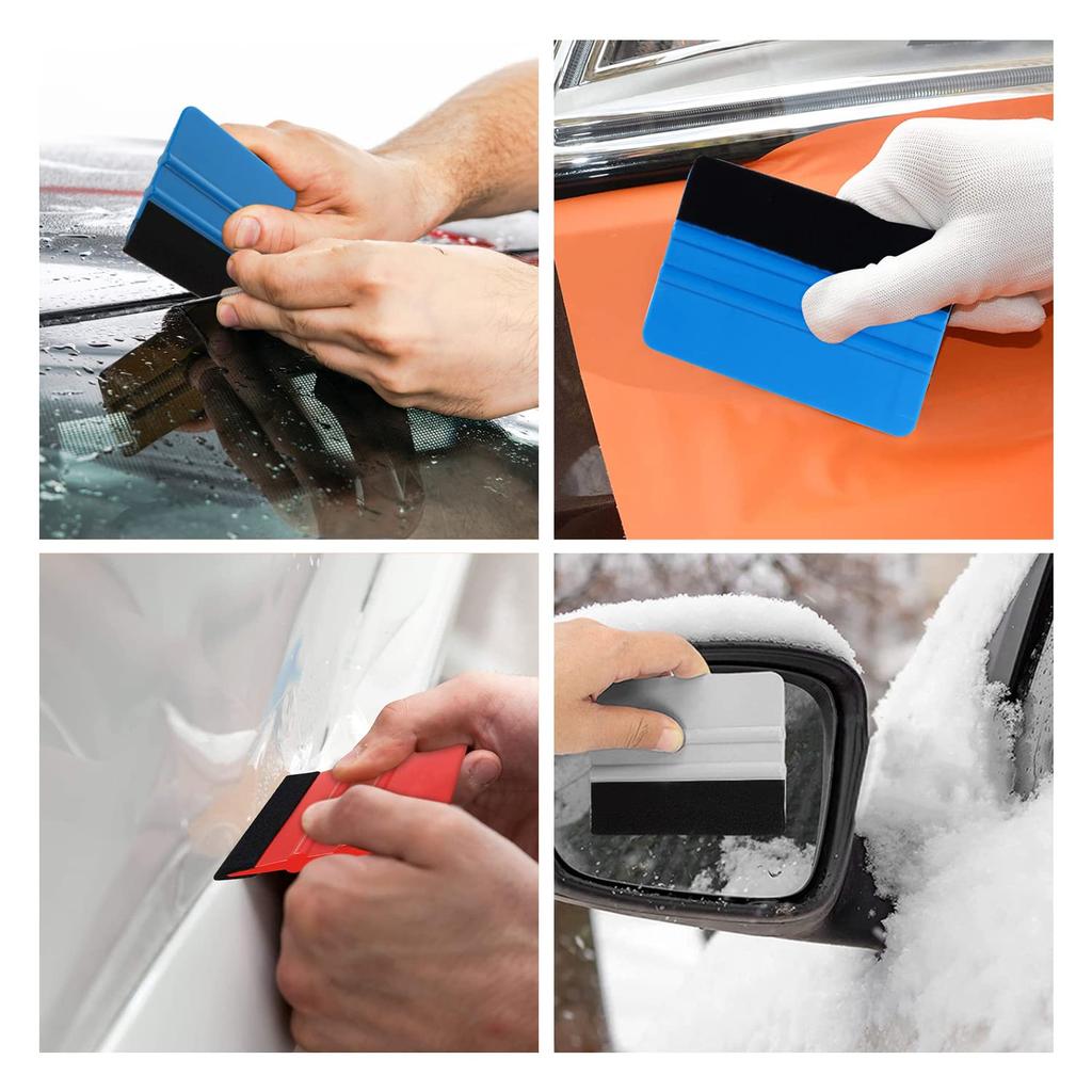 Doyime Squeegee Car Film Squeegee Felt Set of 3 Paste Kit Car Motorcycle Cutting