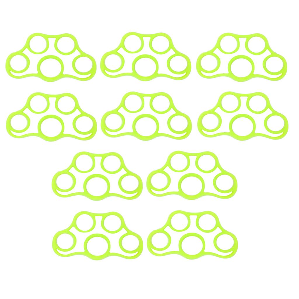 10Pcs Finger Exerciser 6.6LB Green Soft Flexible Silicone Portable Skin Friendly Finger Stretcher