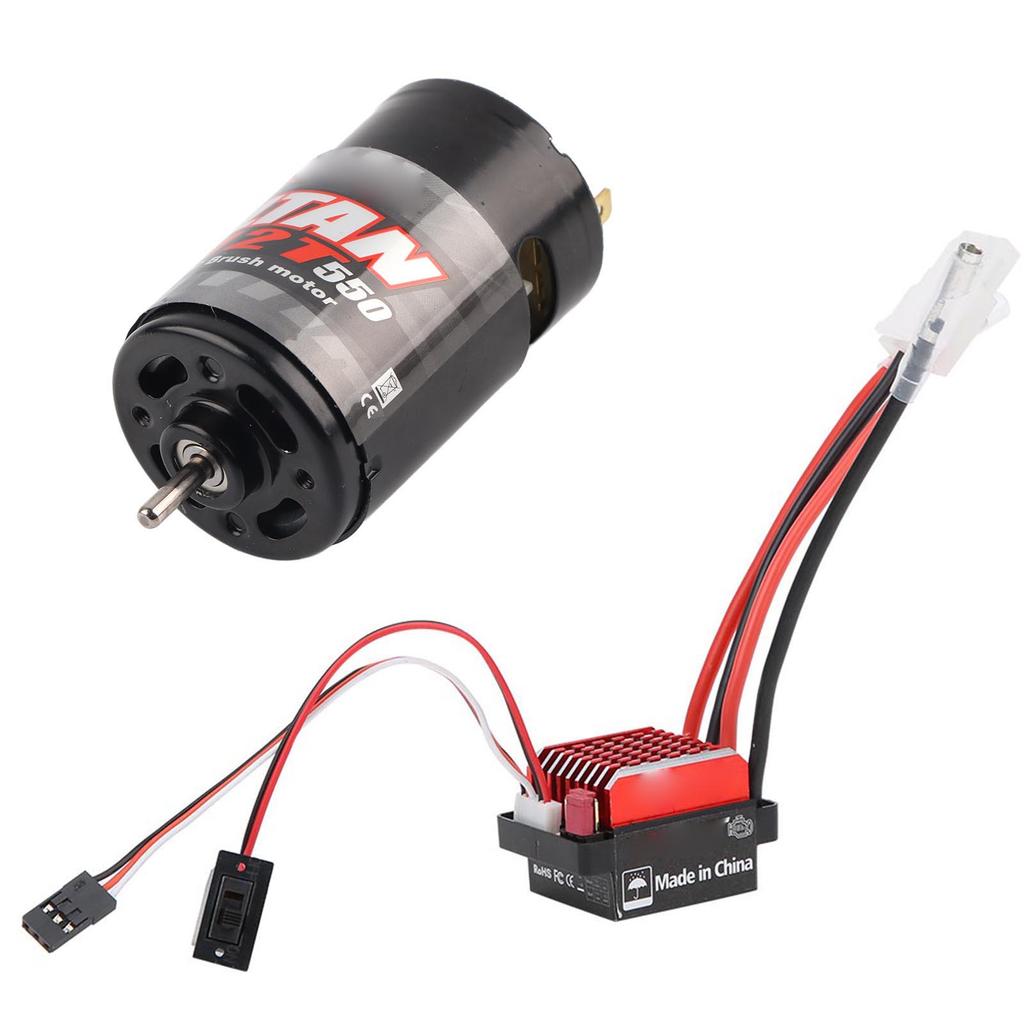 550 Brushed Motor 360A Brushed Electronic Speed Controller ESC Fit for 110 RC Car12T