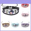 Elegant Demon Slayer Time Gem Leather Bracelet Hashibira Inosuke Unisex Design