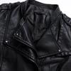 Trendy Frauen Leder Reißverschluss Jacke Slim Biker Motorrad Mantel Punk Outwear
