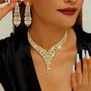 High-end fashion explosion luxury water drop earrings jewelry set
