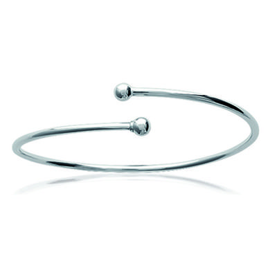 [N3341] - Open Silver Bracelet 'Billes' Silver (rhodium-plated) - 60 Mm 2 Mm