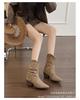 French retro short boots women's 2025 autumn new western cowboy boots thick heel pointed mid tube fashion boots stacking boots