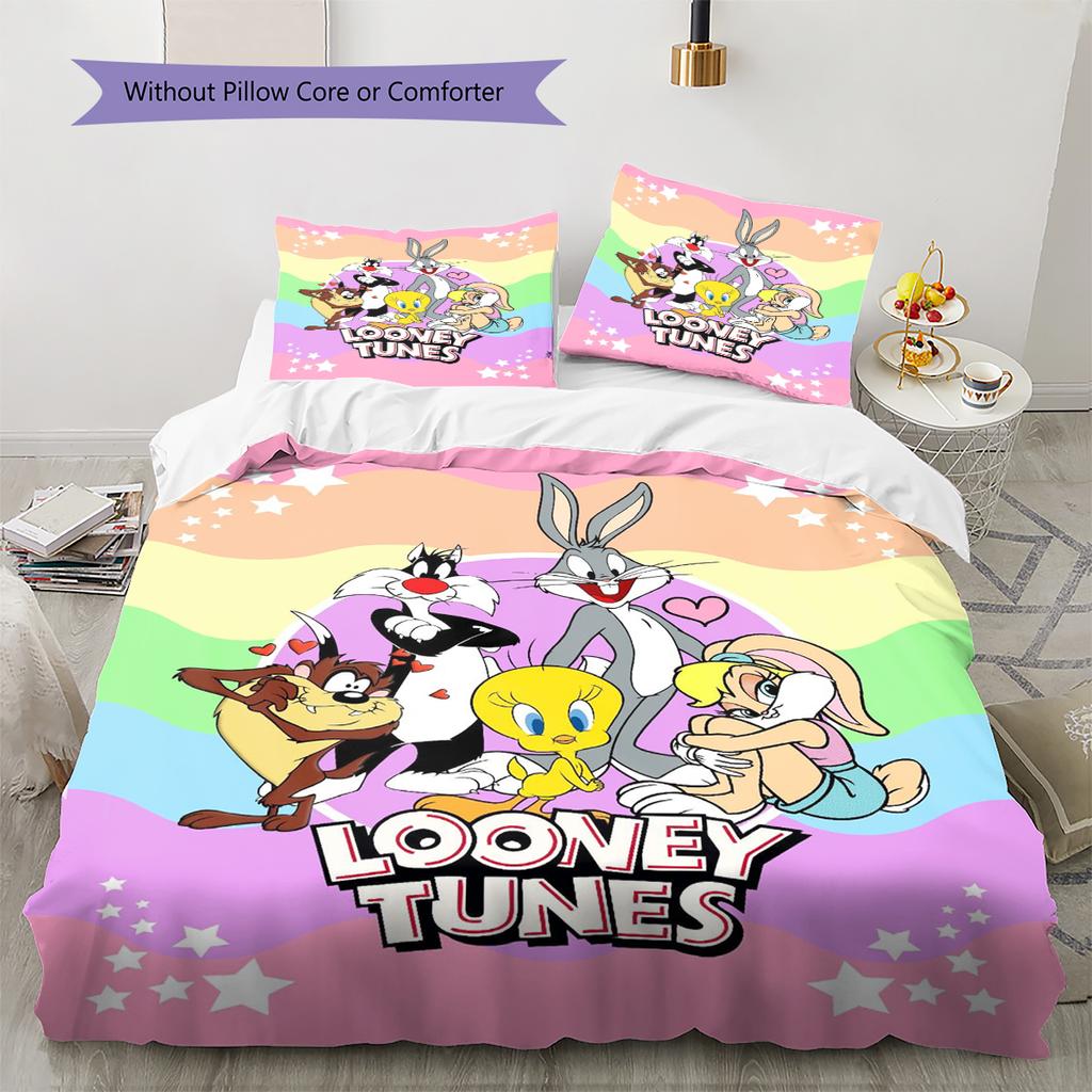 Classic Cartoon Pattern Bedding Quilt Set Quilt Cover Pillowcase Home Decoration Gift (1 * duvet cover + 2 * pillowcase, without core)