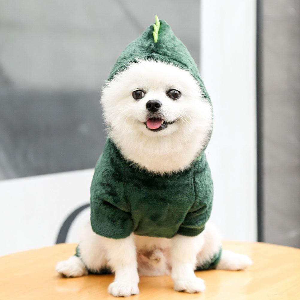 

Puppy Dinosaur Dog Jumpsuit Coral Fleece Soft Breathable Pet Garment Cosplay Clothes Warm Dog Costume Photo Prop Outfit 42X30X2CM